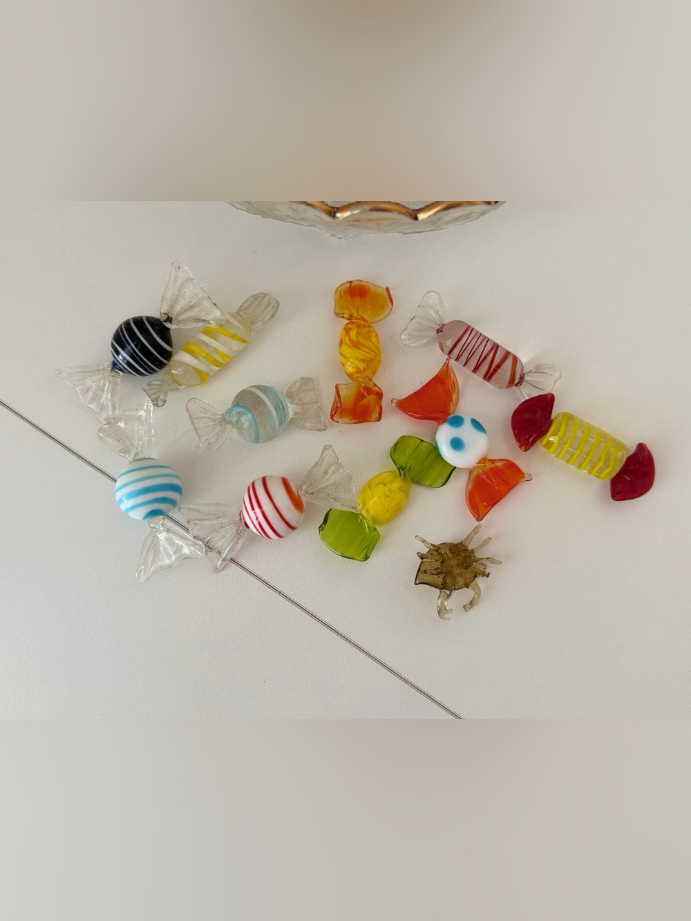 Art Glass Hand Blown Colorful Twist Decorative Candy Lot 11